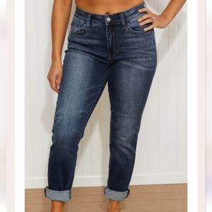 Judy Blue Penelope Full Size Cuffed Slim Fit Jeans